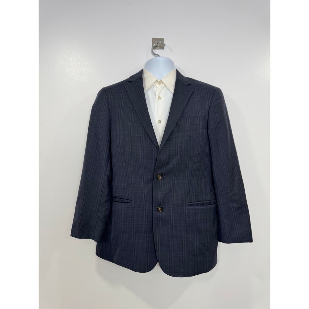 Todd Snyder Mens Blue Plaid Mayfair Fit Wool Blazer Sport Coat 36R